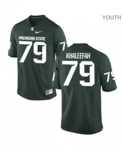Youth Mustafa Khaleefah Michigan State Spartans #79 Nike NCAA Green Authentic College Stitched Football Jersey LM50A76YV